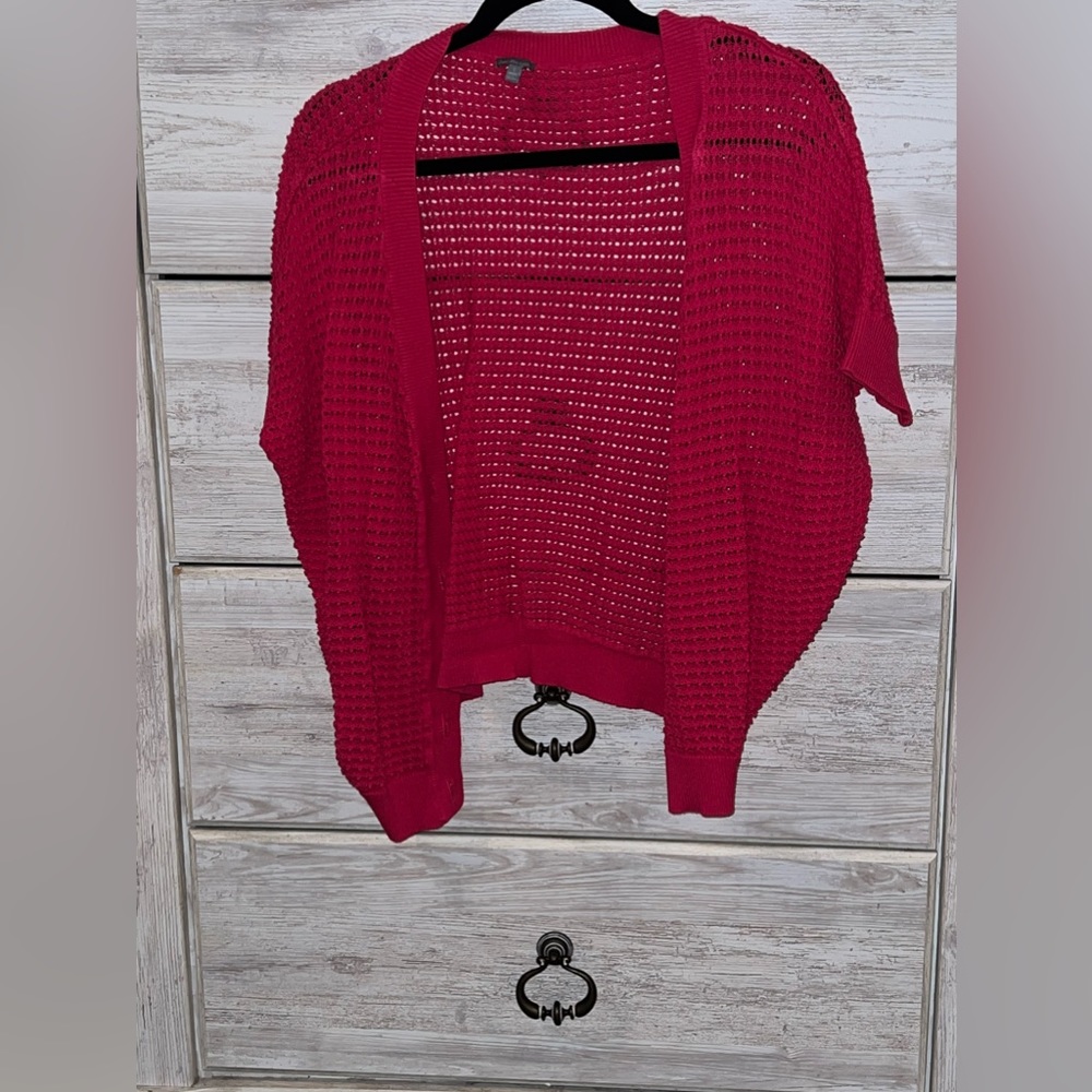 Charlotte Russe pink cardigan, short.